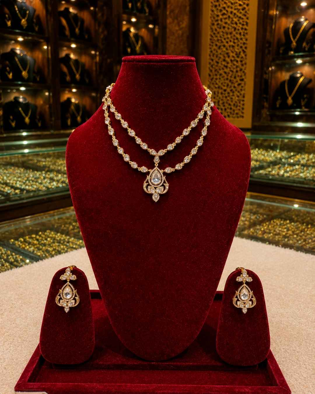 Kundal-Polki Short Necklace NS-11