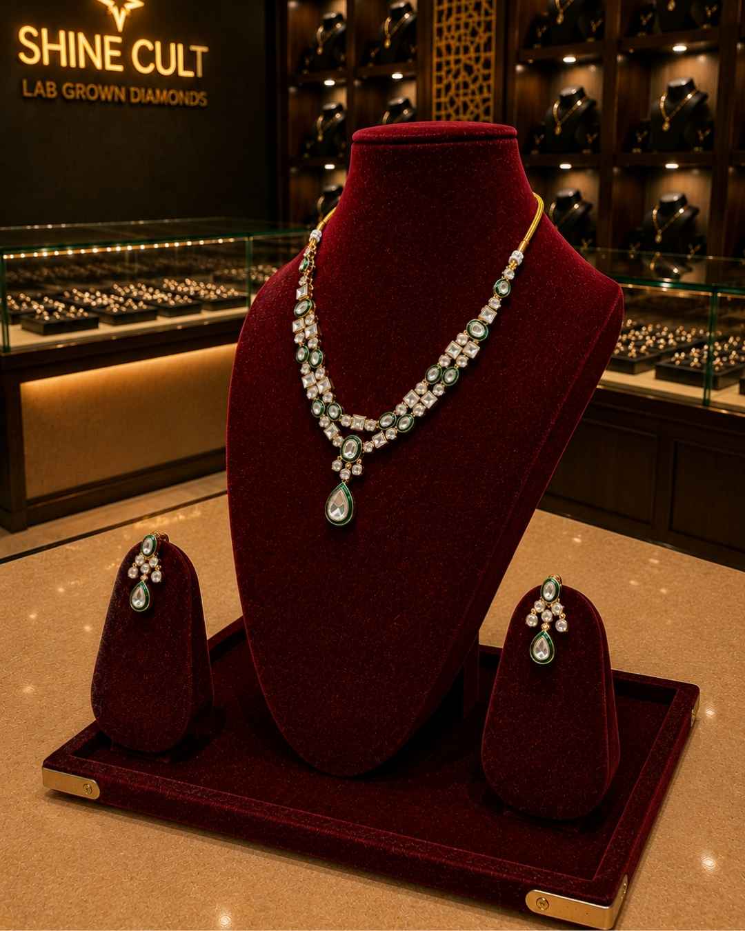Kundal-Polki Short Necklace NS-23