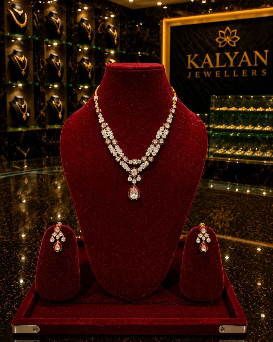 Kundal-Polki Short Necklace NS-24