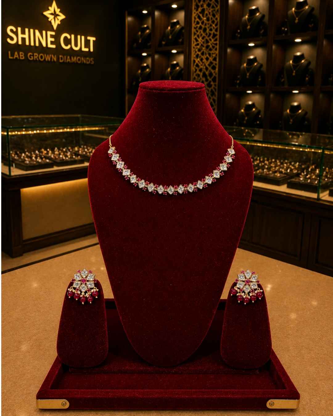 Kundal-Polki Short Necklace NS-25