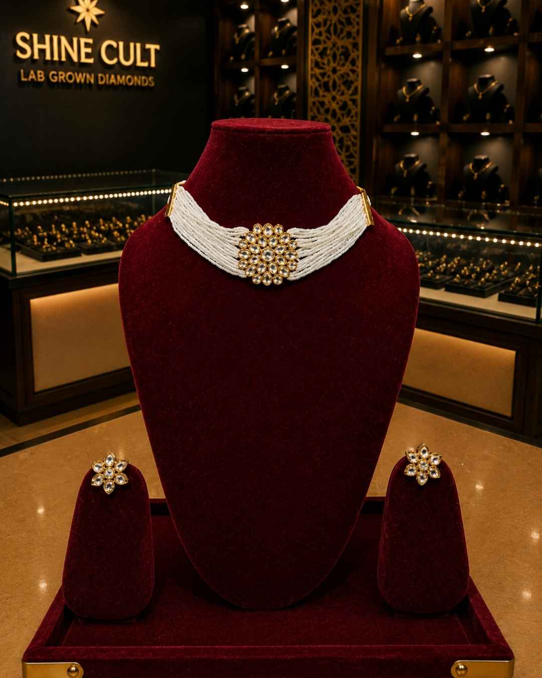 Kundal-Polki Short Necklace NS-34