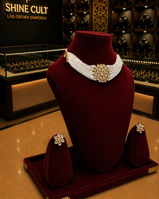 Kundal-Polki Short Necklace NS-34