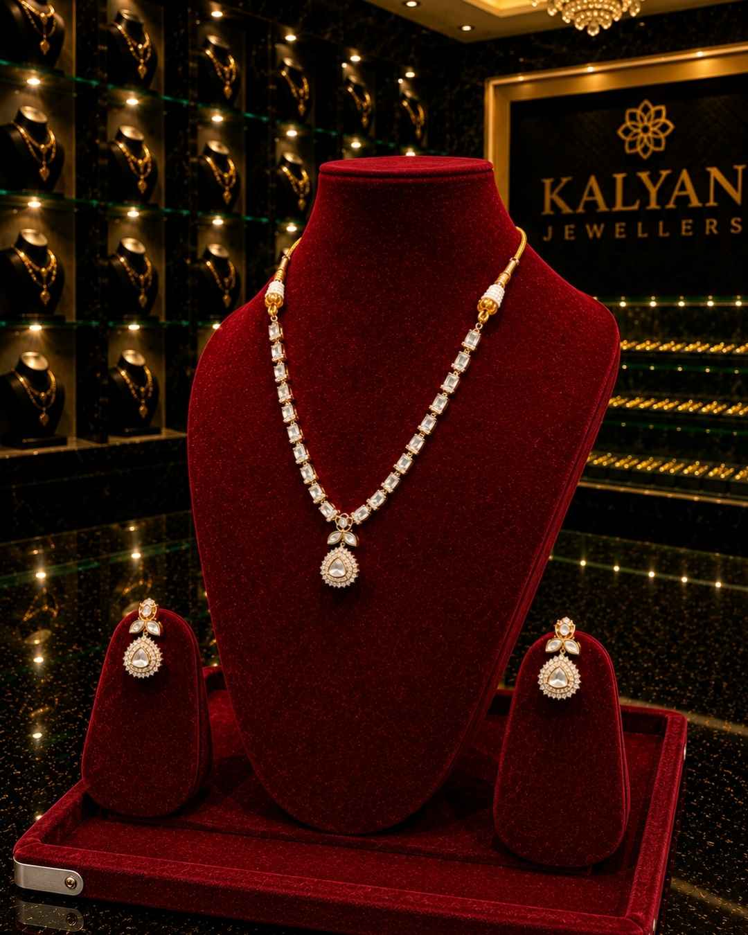 Kundal-Polki Short Necklace NS-36