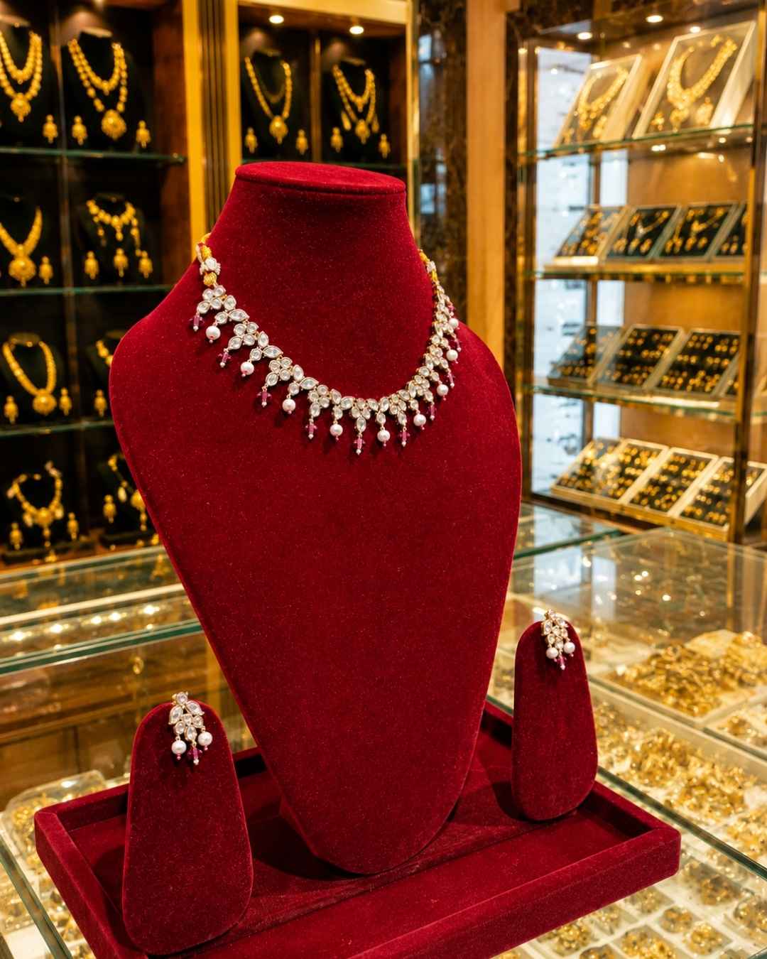 Kundal-Polki Short Necklace NS-42