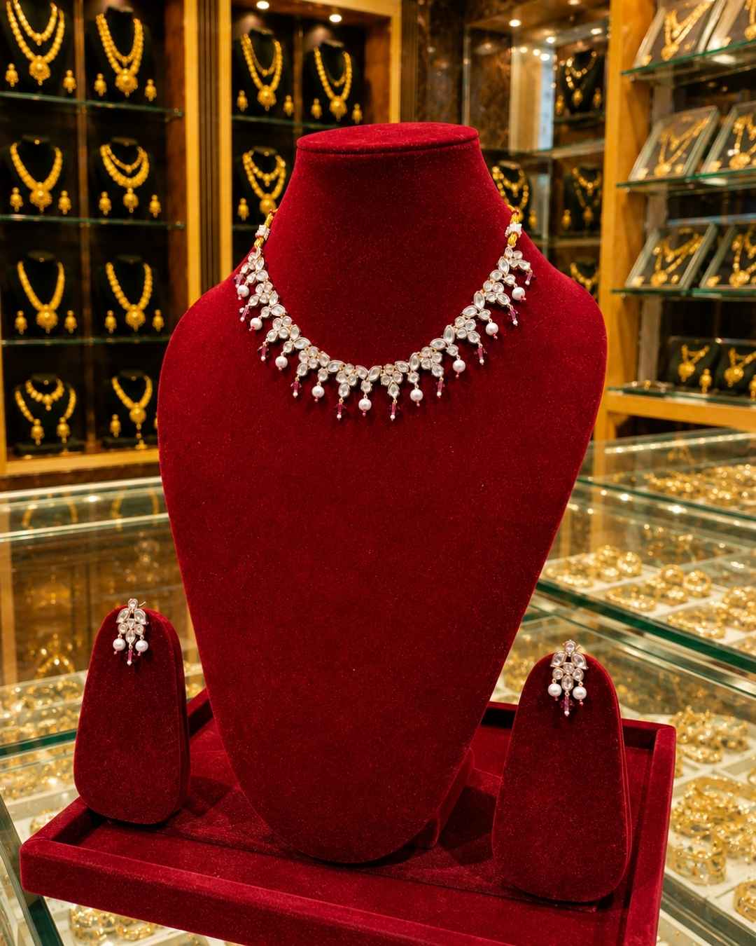 Kundal-Polki Short Necklace NS-42