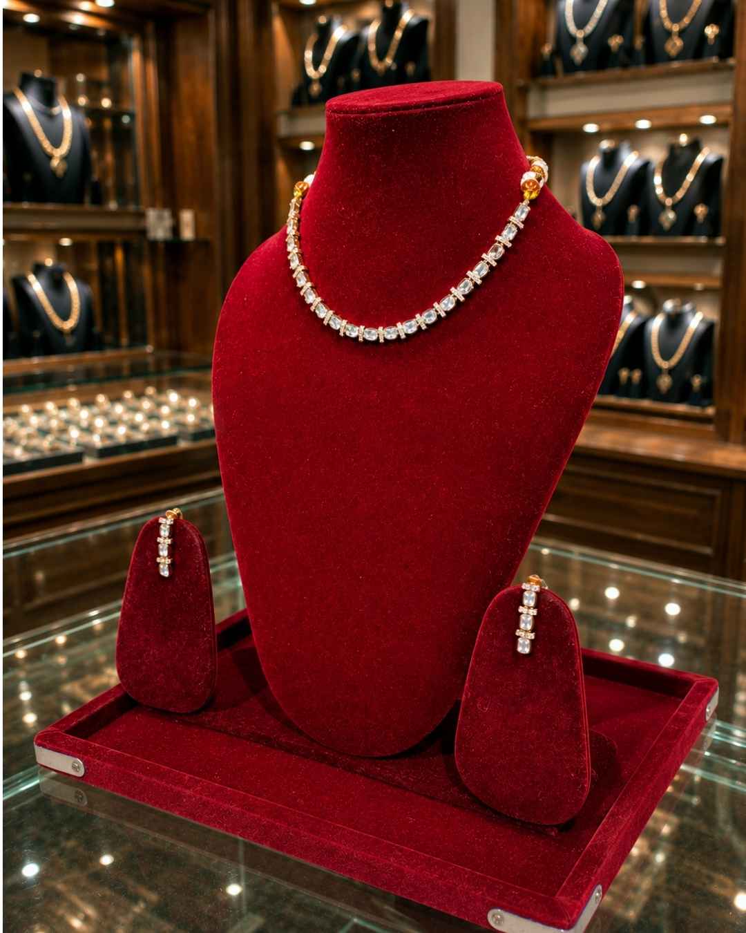 Kundal-Polki Short Necklace NS-44