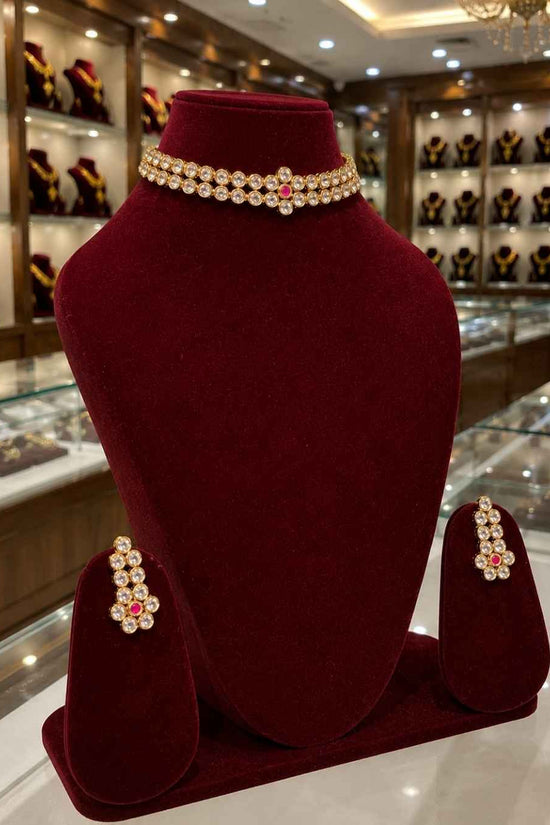 Kundal-Polki Short Necklace NS-54