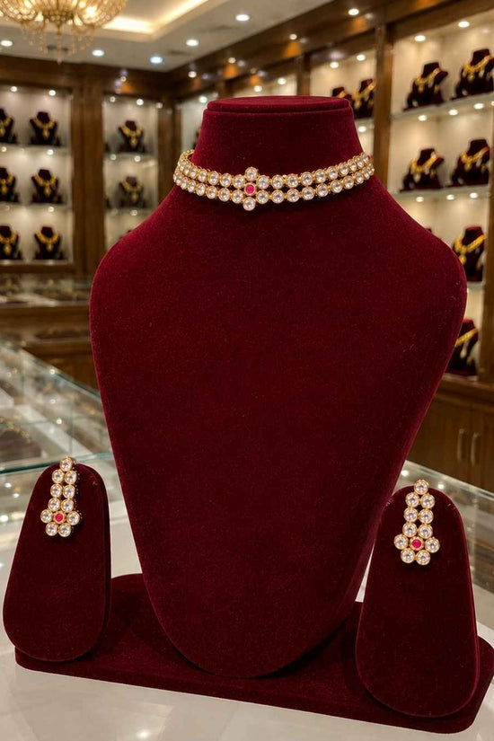 Kundal-Polki Short Necklace NS-54