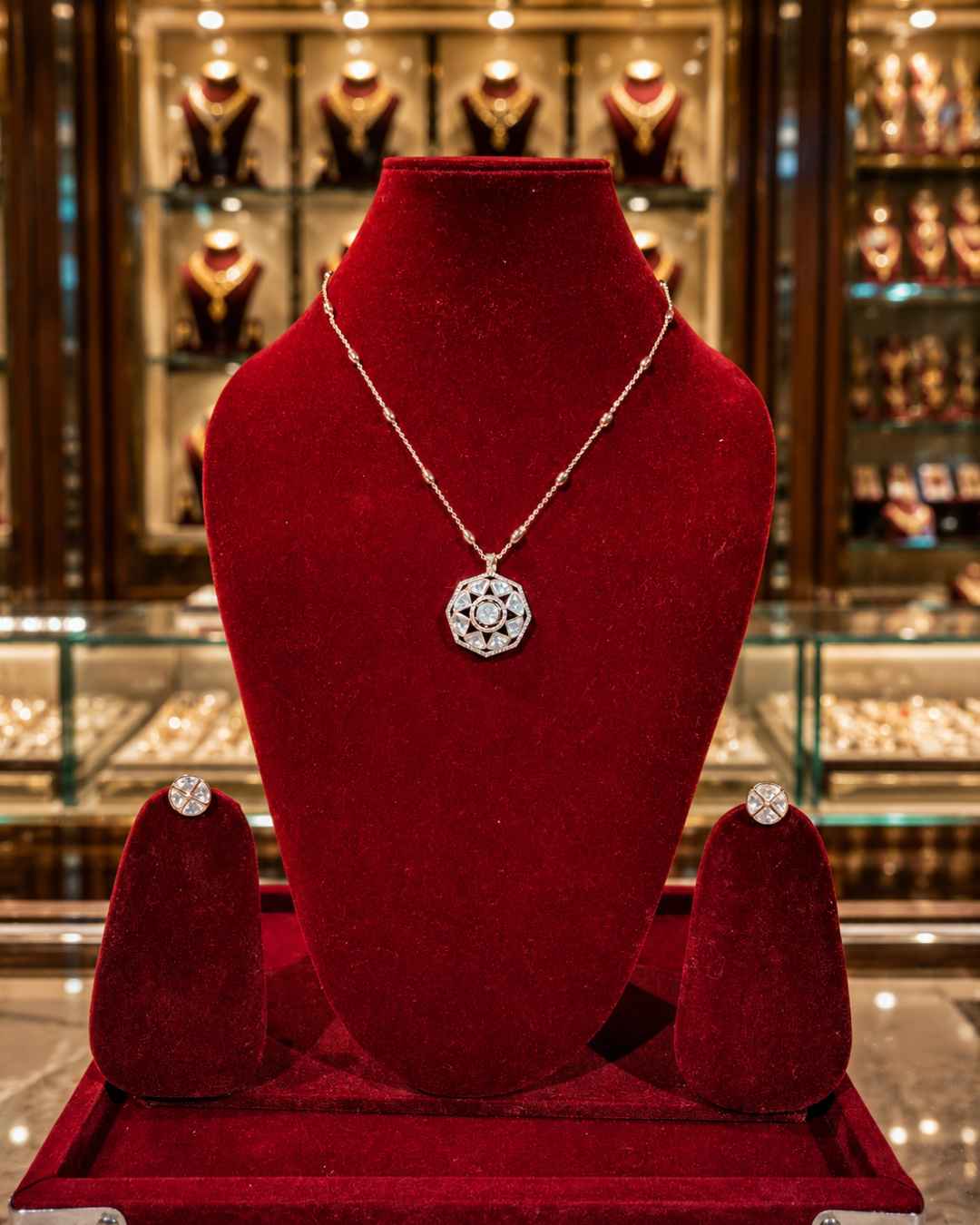 Moissanite Pendant Set PS-2