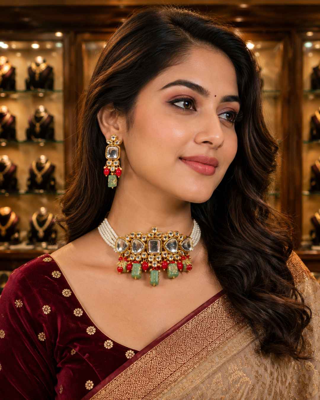 Rajwada Kundan Choker NS-2