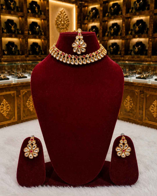 Rajwada Kundan Short Nacklesh NS-12