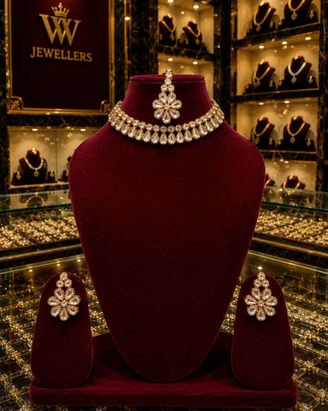 Rajwada Kundan Short Nacklesh NS-13