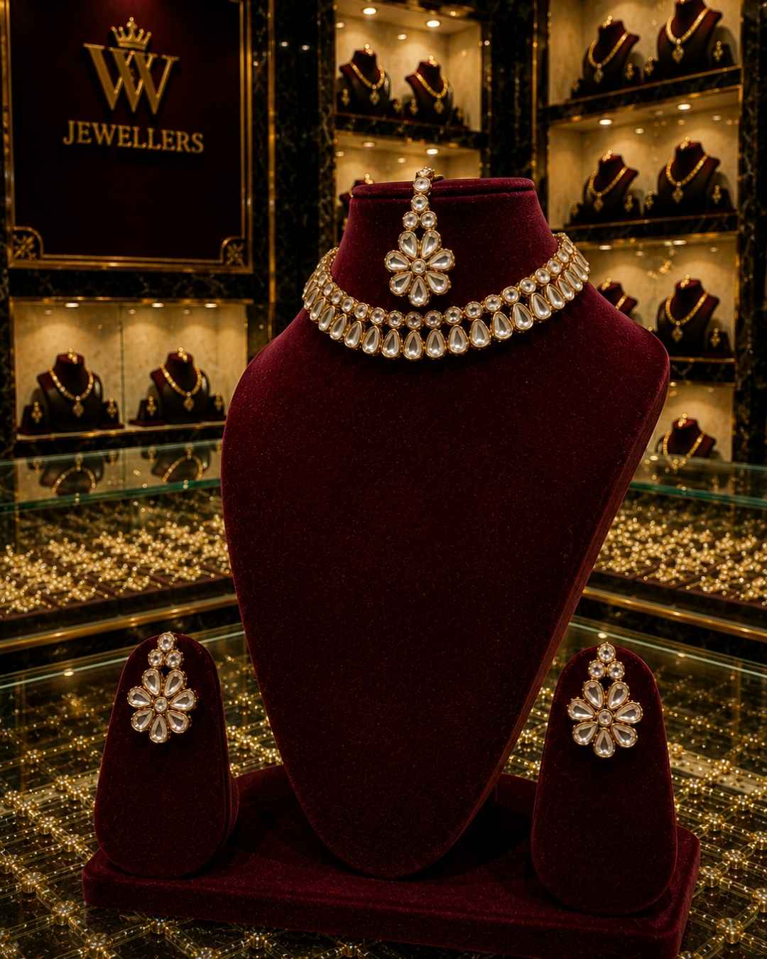 Rajwada Kundan Short Nacklesh NS-13