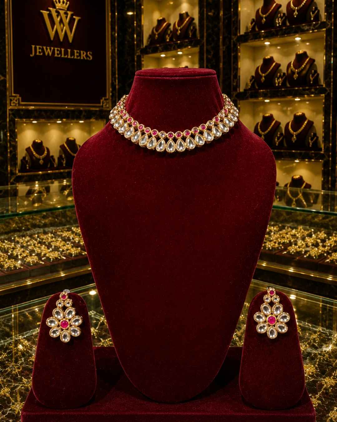 Rajwada Kundan Short Nacklesh NS-17