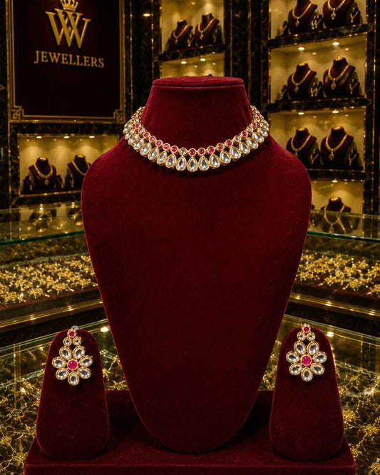 Rajwada Kundan Short Nacklesh NS-17