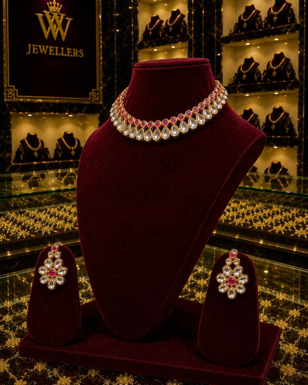 Rajwada Kundan Short Nacklesh NS-17