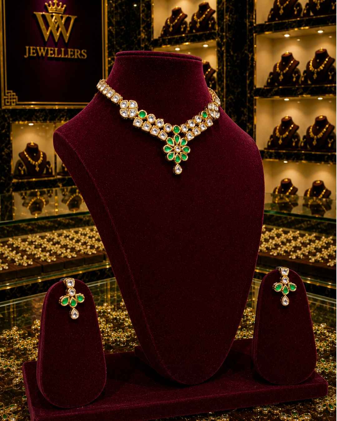 Rajwada Kundan Short Nacklesh NS-20
