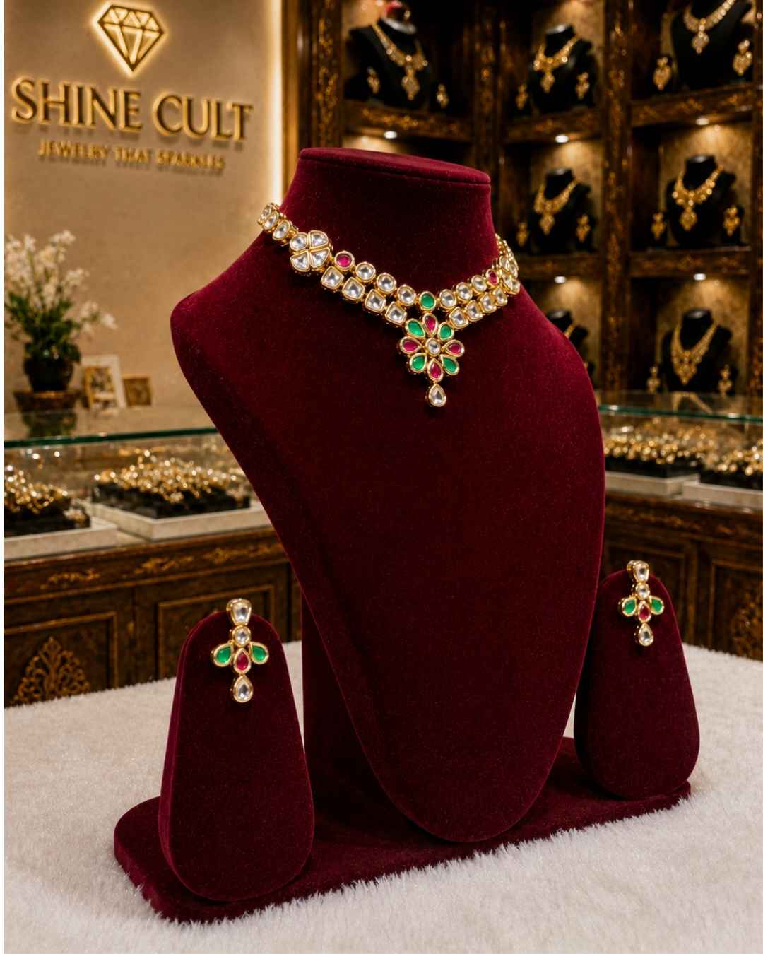Rajwada Kundan Short Nacklesh NS-21