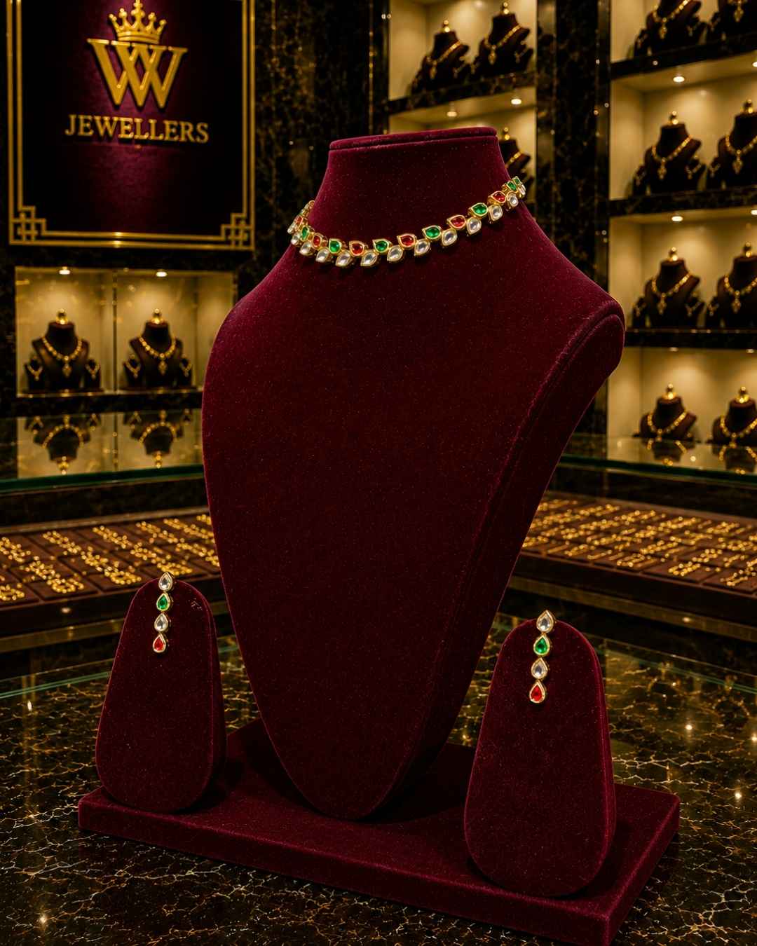 Rajwada Kundan Short Nacklesh NS-24