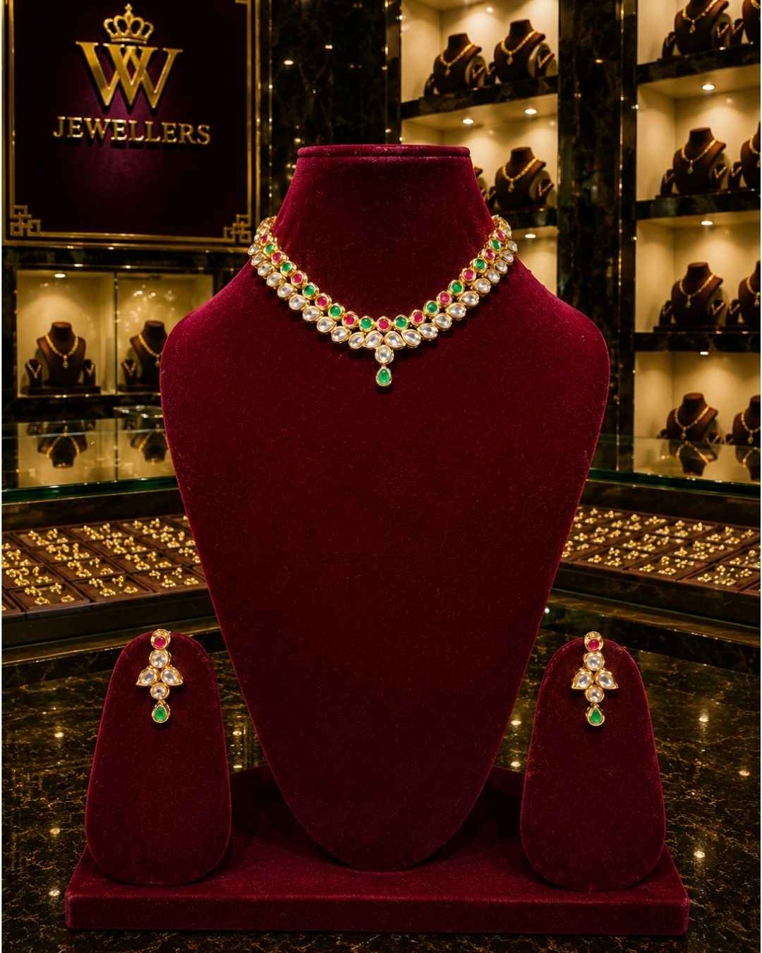 Rajwada Kundan Short Nacklesh NS-29