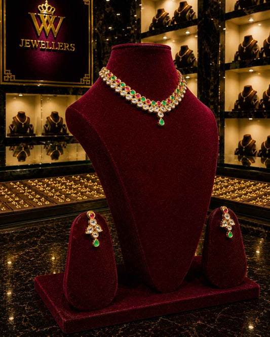 Rajwada Kundan Short Nacklesh NS-29