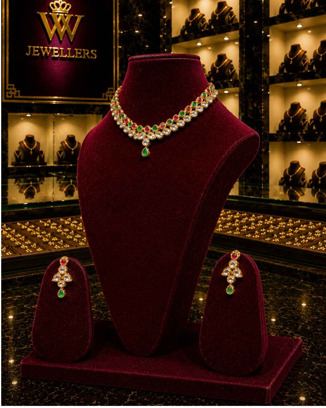 Rajwada Kundan Short Nacklesh NS-29