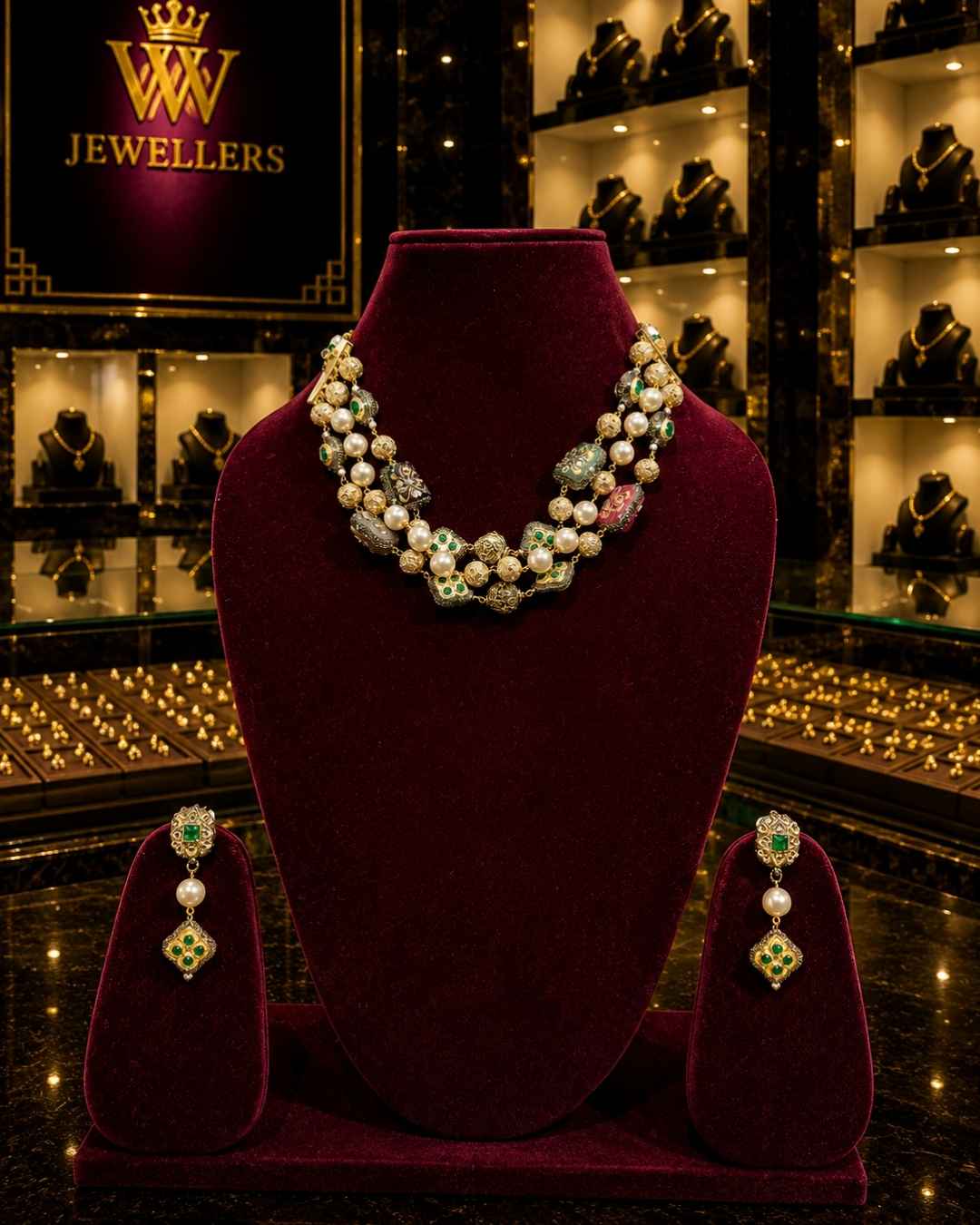 Rajwada Kundan Short Nacklesh NS-33