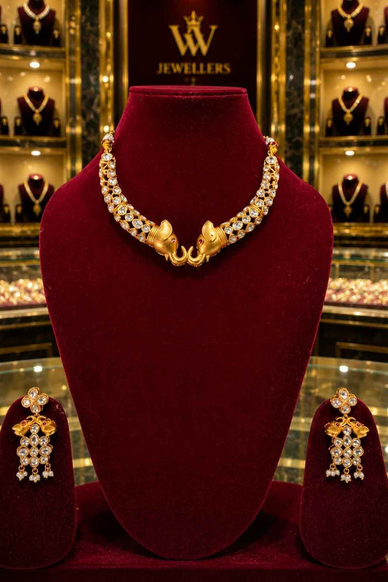 Rajwada Kundan Short Nacklesh NS-7
